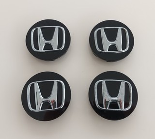 Honda Black Alloy Wheel Centre Hub Caps x 4 genuine 69mm Civic or Accord part