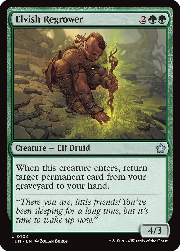 Elvish Regrower Foil [FDN - 104] Uncommon NM