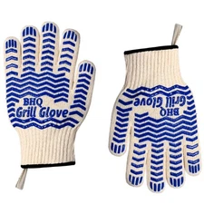 2 PCS Heat Resistant Oven Gloves - BBQ Gloves Grill Heat Resistant Cooking Gl...