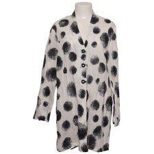 Vetono, Strickjacke, Damen, Größe: L, Weiß/Schwarz, Baumwolle/Metallfaser #bzE