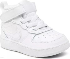 Toddler Nike Court Borough MID 2 Leather CD7784-100 White New 100 Authentic