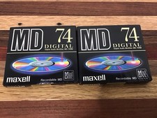 2 MiniDisc 74 Minute Mini Discs NOS Maxell MD-74RM  Brand New Sealed