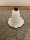 Antique Vintage Glass Smoke Bell For Oil Lamp Cranberry Edged Milk Glass
