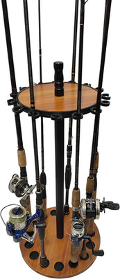 round Floor Rack for Fishing Rods and Reels, Holds up to 15 Rod and Reel Combos