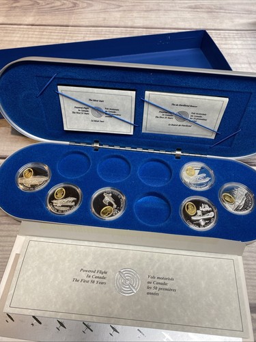 Canada $20 Dollar Silver 92.5 Proof Coin Set Aviation 6 Coins Powered In Flight