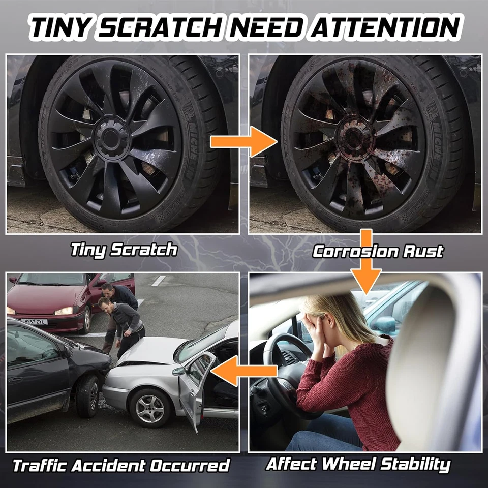 Rimuovi Graffi Auto, Penna Ritocco Cerchioni Auto Nero Lucido, 2 in 1 Vernice Ri - Immagine 3 di 4