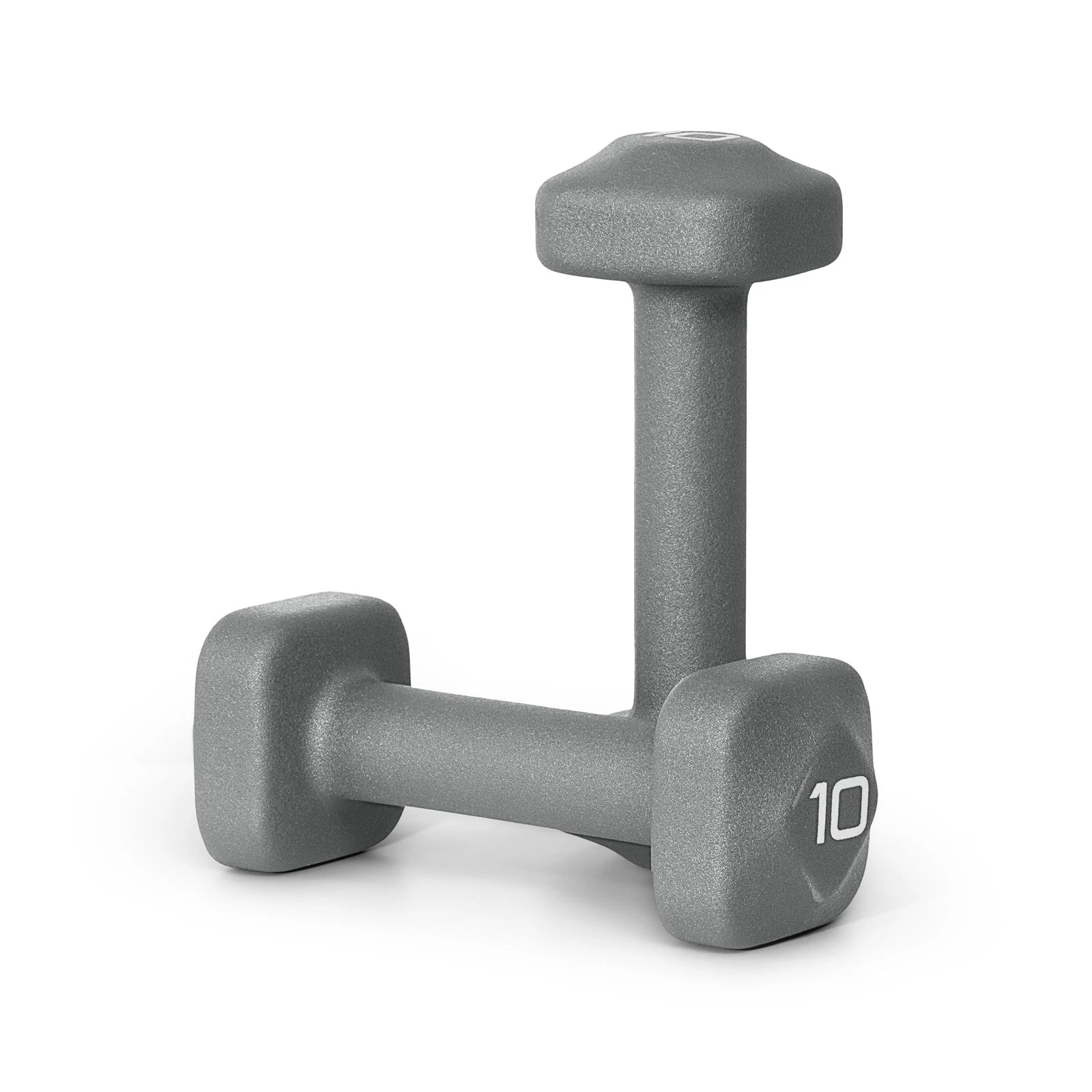 10 lb Neoprene Dumbbell Pair for Home Workouts – Non-Slip Design - Gray