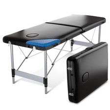 LETTINO MASSAGGIO PROFESSIONALE 2 ZONE IN ALLUMINIO PORTATILE E RICHIUDIBILE