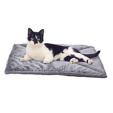 Pet Products - ThermaNAP Cat Bed Small Quilted Faux Fur Gray ThermaNAP Bed Pad