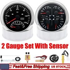 85mm Gps Speedometer 0-120mph With Tacho 0-8000rpm4 In 1 Gauge With Sensor