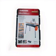HUSKY MOBILE JOBSITE PORTABLE WORKBENCH TABLE 1500 Lb WITH HEAVY DUTY METAL LEGS