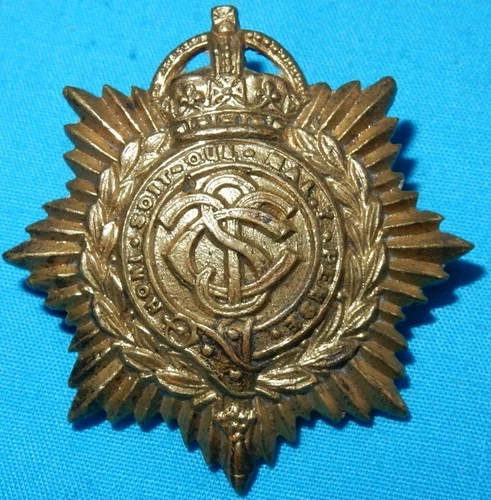 WW1 COLONIAL TSC SERVICE CORPS COLLAR GILT MILITARY ARMY BADGE WORLD WAR I