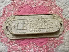 VINTAGE 1890’s EASTLAKE VICTORIAN LETTERS DOOR POSTAL MAIL SLOT HARDWARE