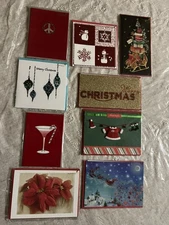 PAPYRUS Lot Of 9 Christmas Holiday Cards  Sparkle Embellished Stones Pretty