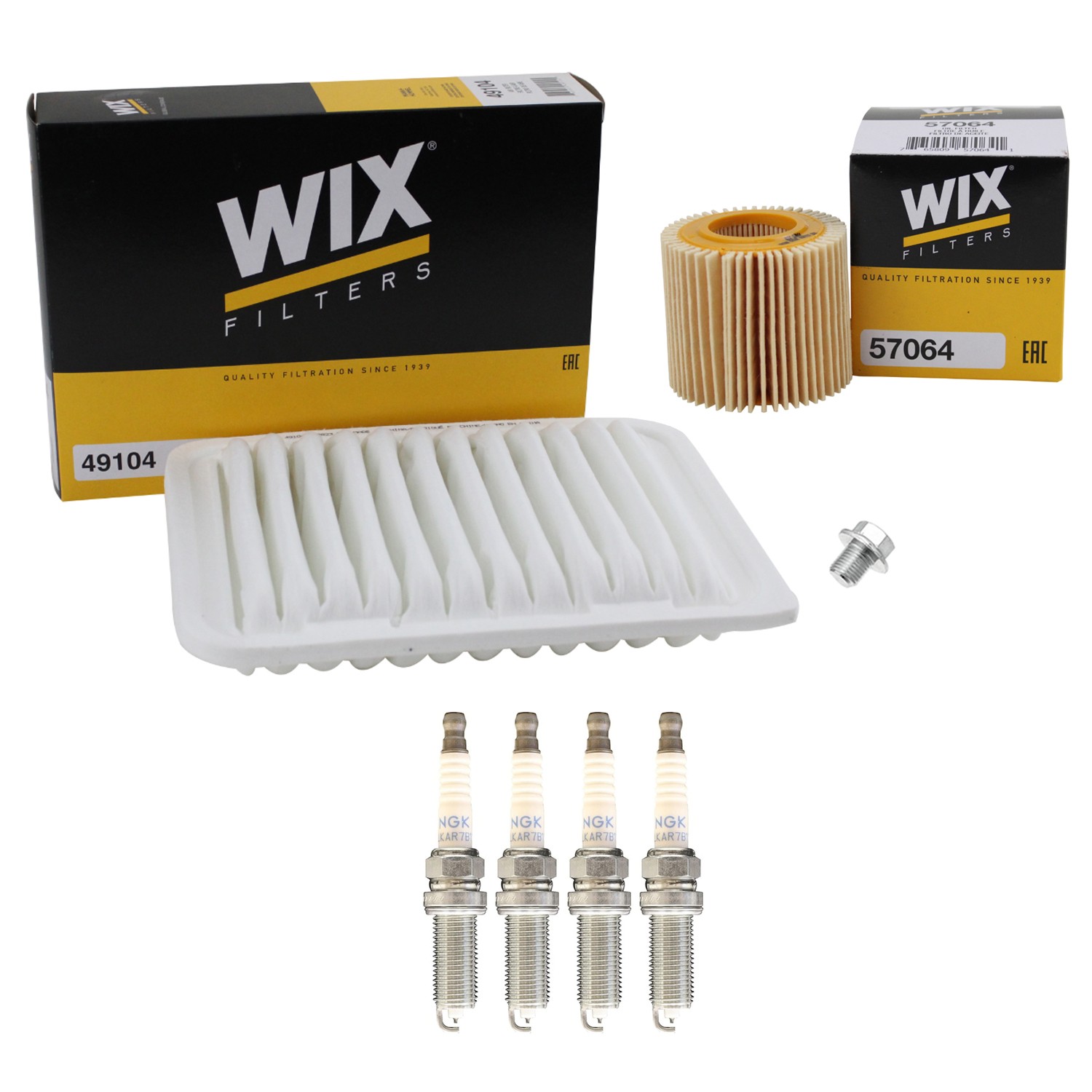 Wix Engine Air Oil Filters  NGK 4 Spark Plugs Kit for Corolla Vibe 1.8L L4 DOHC