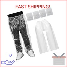LIQWEI 4 PCS Disposable Rain Pants, Unisex Adult Waterproof Long Tube Rain Pant 