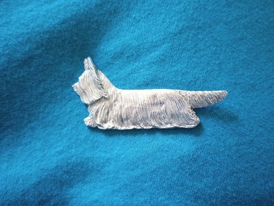 Skye Terrier Pin TROTTING  82A Pewter  Dog Jewelry by Cindy A. Conter