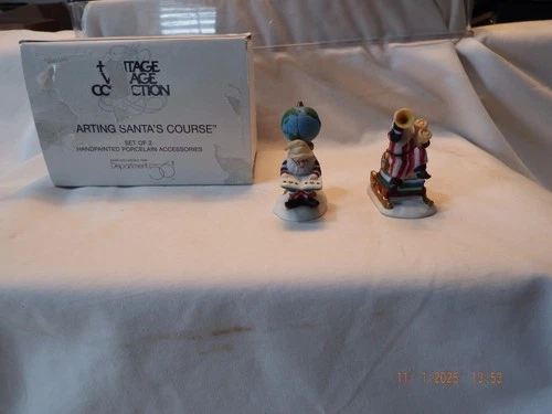Vintage Dept 56 Heritage Village Collection Starting Santa's Course Elf's -C028