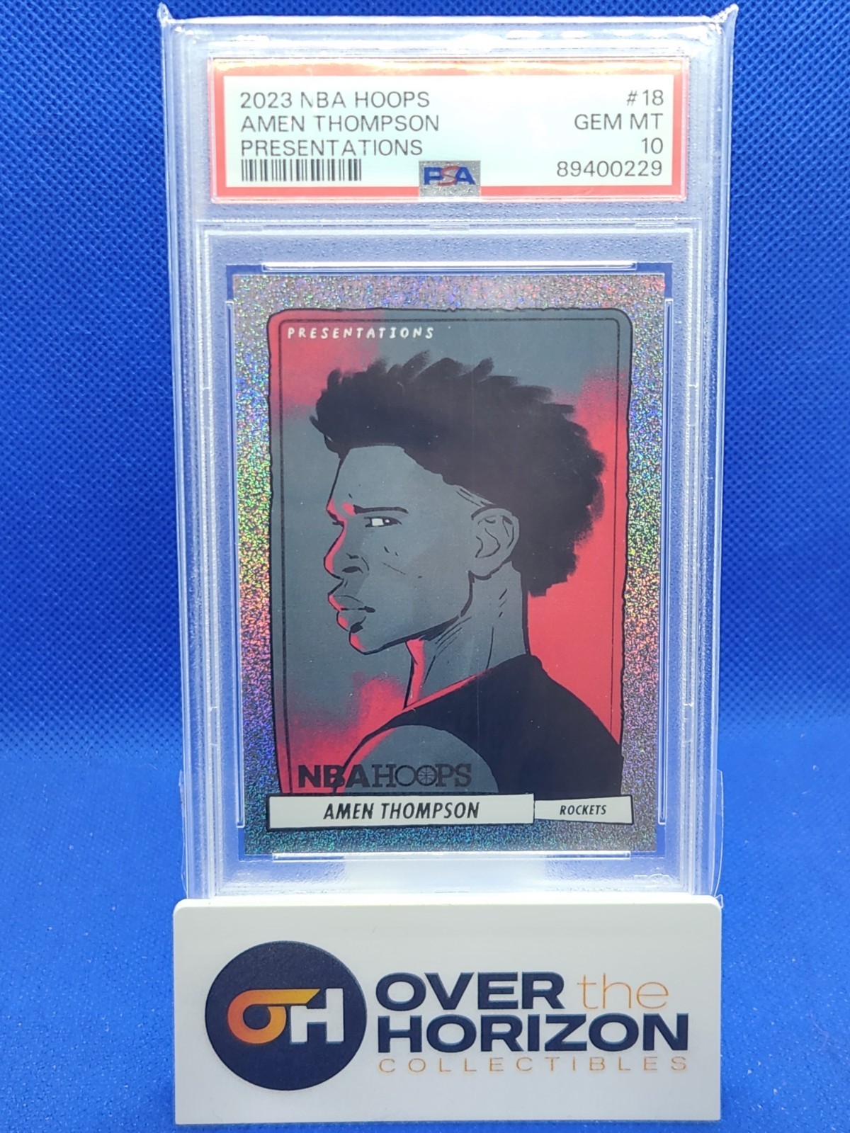 Panini 2023-24 NBA Hoops Amen Thompson RC Presentations #18 PSA 10 Rockets
