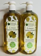 2 Bottles Lemon Dish Soap with 100% Natural Extracts 32 oz Each