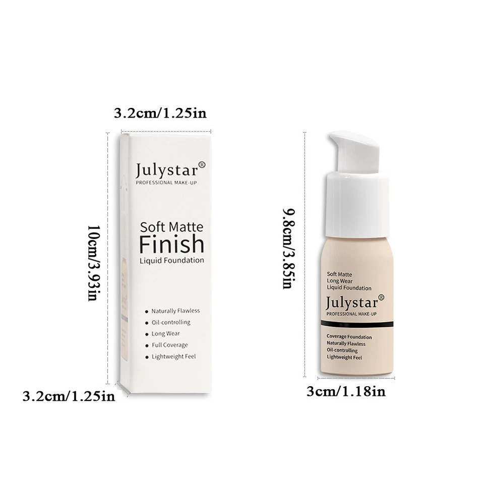 Foundation Makeup Full Coverage Liquid Base Brighten Long Lasting Shade Matte- - Image 2 of 4