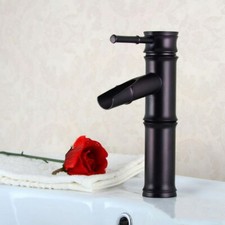 Oil Purple Brass Single Lever/Hole Bathroom Sink Faucet Bamboo Mixer Tap 2pt009