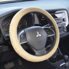 Pu Leather Memory Foam Steering Wheel Cover Comfortable Cushion Grip Beige