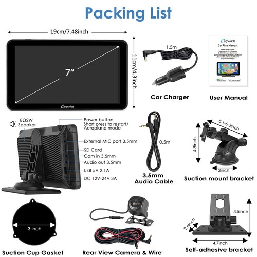 Carpuride 2024 701Plus Dual BT 4+64G Android 12 Autoradio Kabellos Apple CarPlay - Bild 15 von 15
