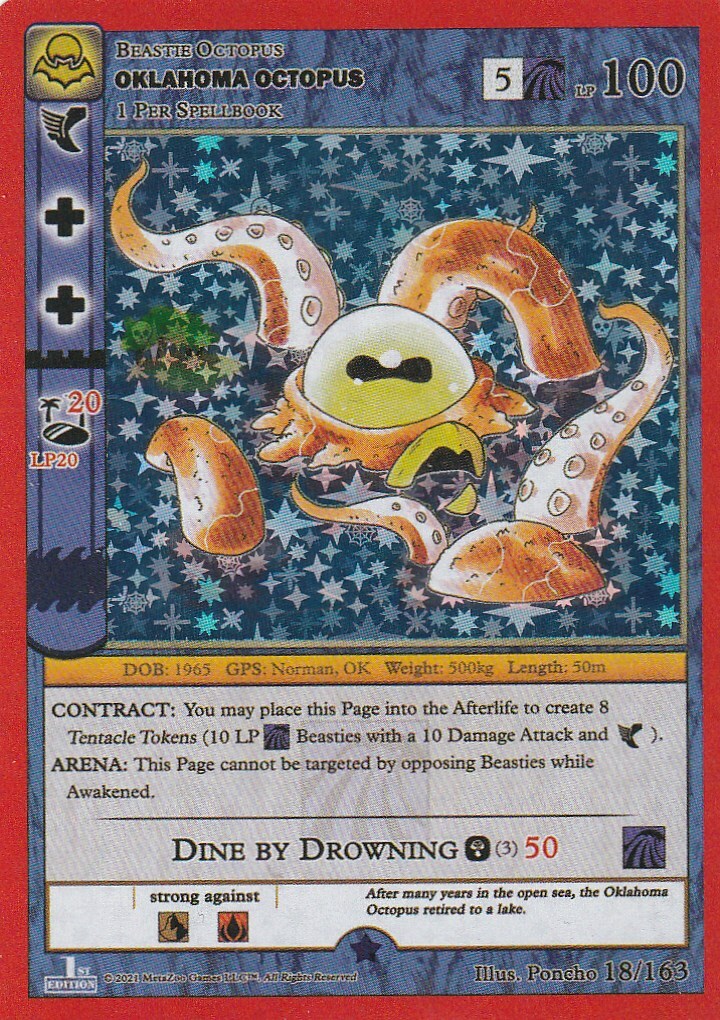 METAZOO NIGHTFALL 1ST EDITION - OKLAHOMA OCTOPUS - FULL HOLO 18