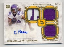 2013 TOPPS MUSEUM CORDARRELLE PATTERSON TRIPLE PATCH ROOKIE RC AUTO #14/25