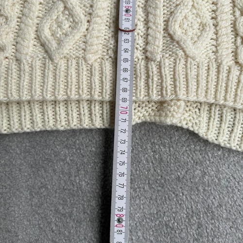 ARAN Damen Irisch Strickjacke Pullover Gr. M 100% WOLLE Zopfmuster 19913 Beige - Bild 5 von 7