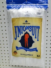 Men's Indera Mills XL White Cotton Union Suit One Piece Long Underwear White