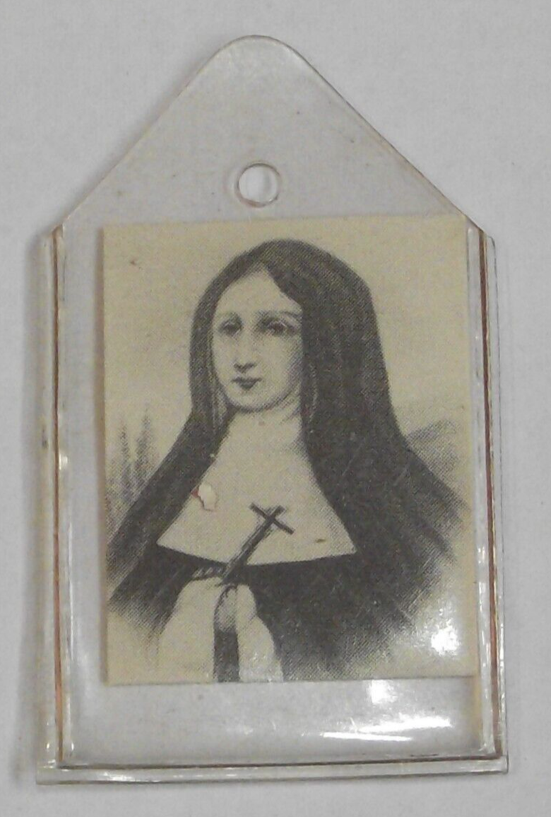 Vintage relic badge card in plastic sleeve Marie Catherine de St