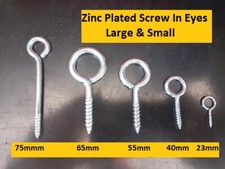 Eyes - Screw In Eyelet Hooks For Washing Lines Garage Shed Hanger Small & Large
