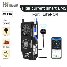 LiFePo4 4S 12V 200A 250A 300A Smart BMS Common Port w/ Balance Bluetooth Module