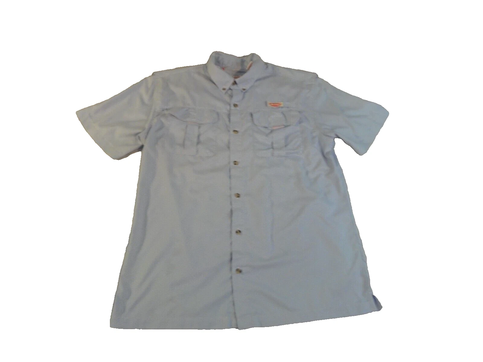 Berkley Fishing Shirt Men's Large Blue Short Sleeve Vented Pocket Button Up