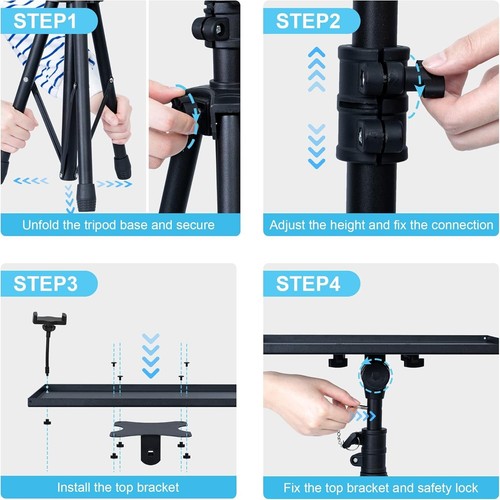 Projector Stand Tripod from 23" to 46", Laptop Tripod Stand Height Adjustable wi - Picture 9 of 12