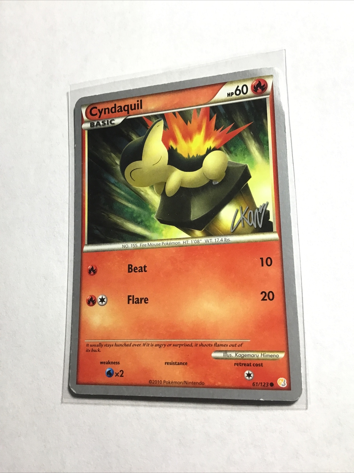 CYNDAQUIL - 61/123 - WORLD CHAMPIONSHIP DECK HGSS - Pokemon Card - PL