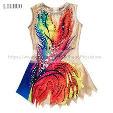 Women Girl Costume Rhythmic Gymnastics Leotards Competition Aerobics Multicolor