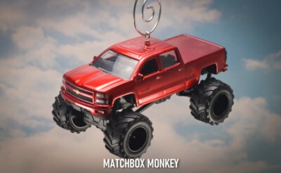 Lifted 2014 Chevy Silverado Crew Cab Pickup Truck Christmas Ornament Adorno