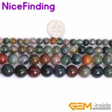 Natural India Agate Round Gemstone Beads Jewelry Making Strand 2mm Big Hole NF