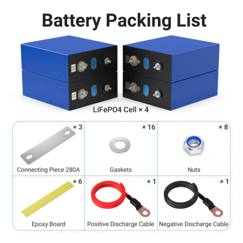 4x Lifepo4 Battery cells Pack 3.2V 280Ah 202Ah 100Ah 50Ah for Solar home system - Picture 13 of 17