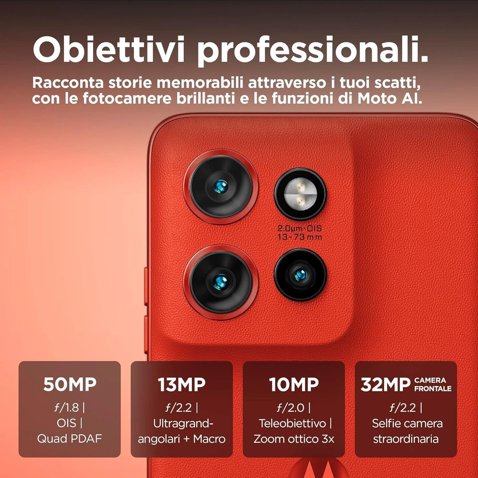 MOTOROLA EDGE 50 NEO DUAL SIM 8GB RAM 256GB 50MP 6,36 ROSSO ITALIA NO BRAND - Immagine 3 di 4