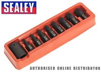 "Sealey - AK5611 Impact Buchse Keil Bit/Halterung Set 9Pc- M6-M18 - 1/2 \" Sq"