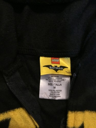Lego The Batman Child Costume Hooded One Piece Black Size M - Picture 4 of 7