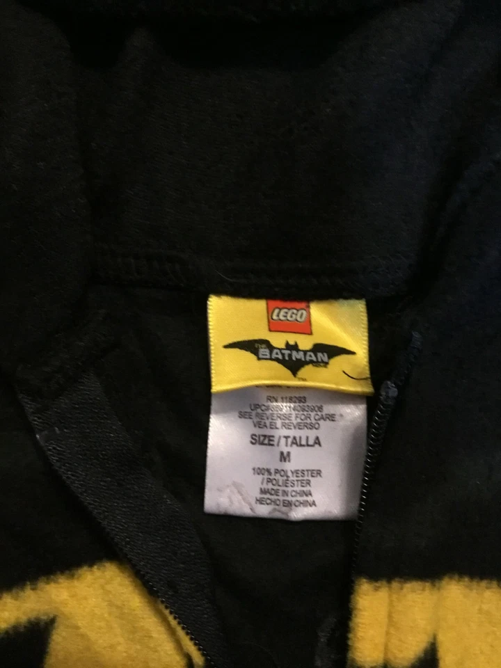Lego El Batman Niño Disfraz Con Capucha Una Pieza Negro Talla M Foto 4 de 4