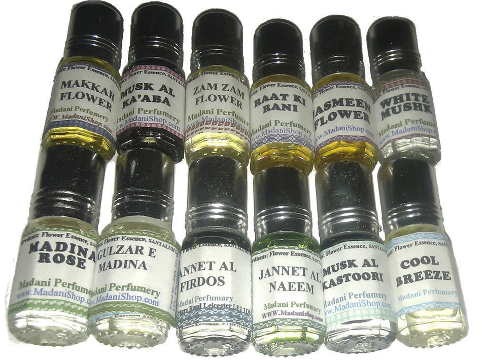 MADANI PERFUMERY Perfume Attar Fragrance OIL Makkah Madina White Rose Mushk Cool Breeze Water UK