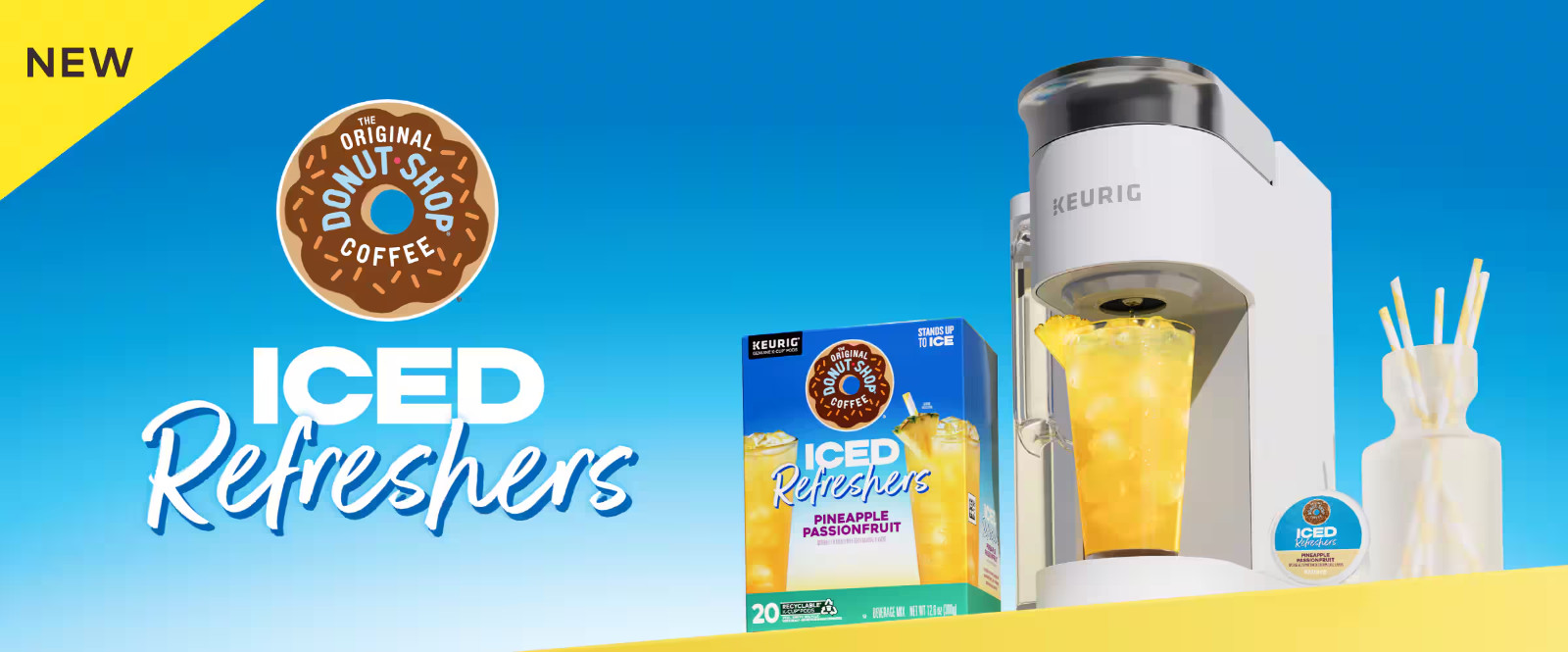 The Original Donut Shop Pineapple Passionfruit Iced Refresher 10 to 160 K cups