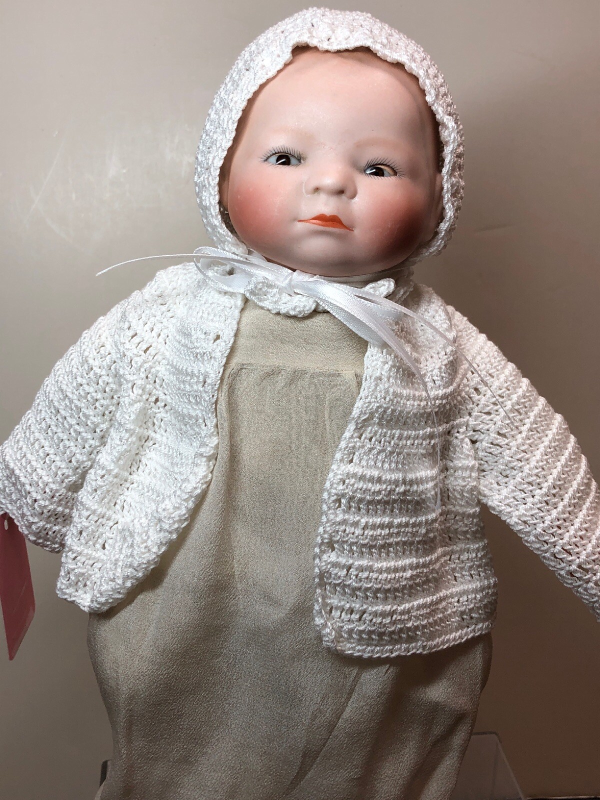 Antique German Bye Lo Baby Bisque Head Original Cloth Body 11