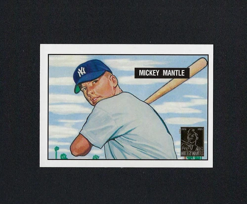 1996 Topps MICKEY MANTLE #1 of 19 1951 Bowman Rookie RC Reprint #253